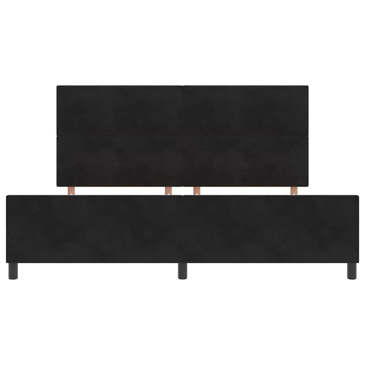 Box spring seng med hovedgærde Sort 200 x 200 cm Fløjl
