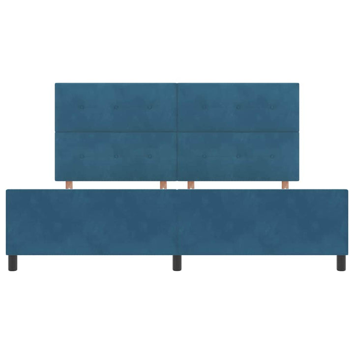 Box spring seng med hovedgærde Mørk blå 200 x 200 cm Fløjl