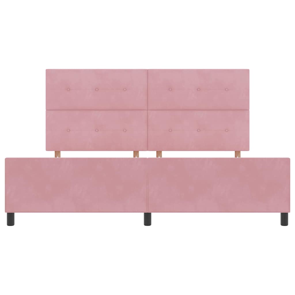Box spring seng med hovedgærde Lyserød 200 x 200 cm Fløjl