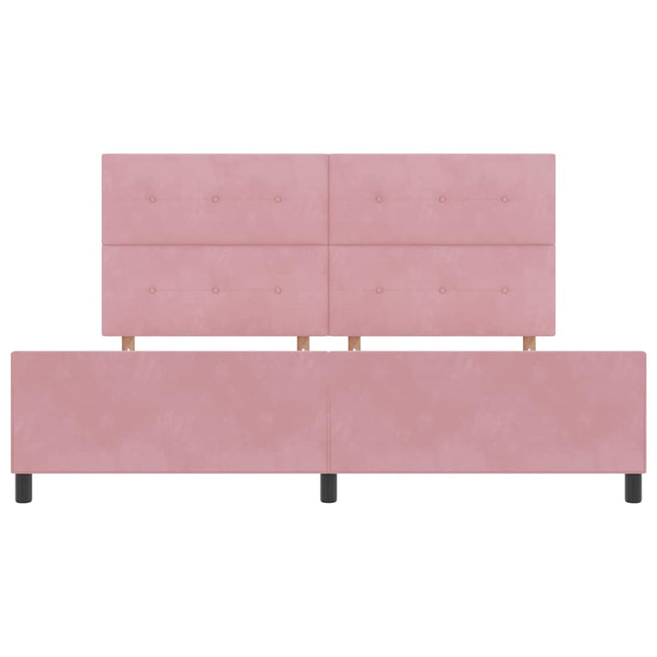 Box spring seng med hovedgærde Lyserød 200 x 200 cm Fløjl