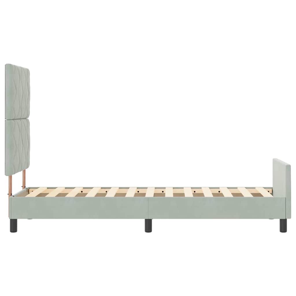 Box spring seng med hovedgærde Lysegrå 80 x 200 cm Fløjl