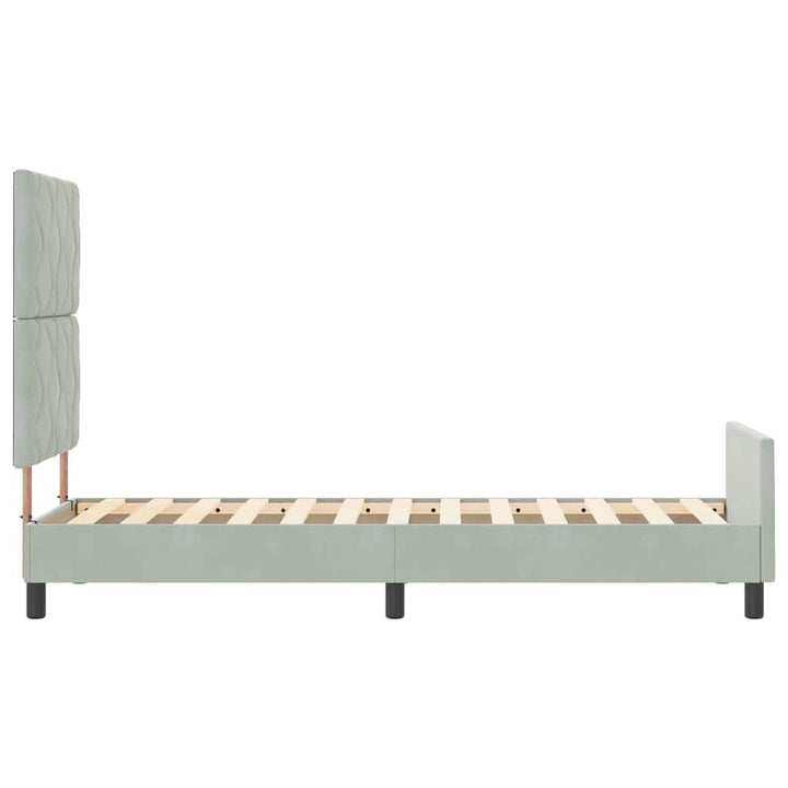 Box spring seng med hovedgærde Lysegrå 80 x 200 cm Fløjl