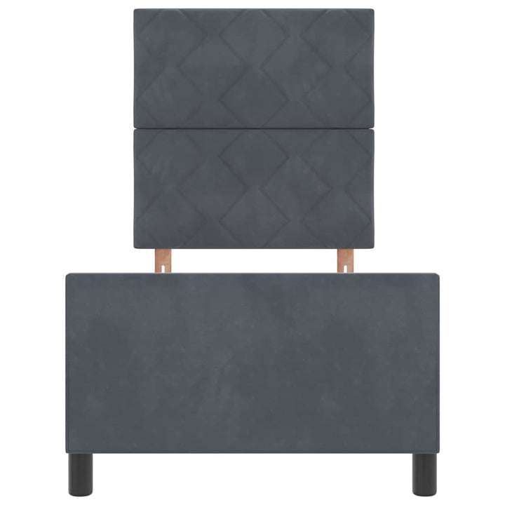 Box spring seng med hovedgærde Mørkegrå 80 x 200 cm Fløjl