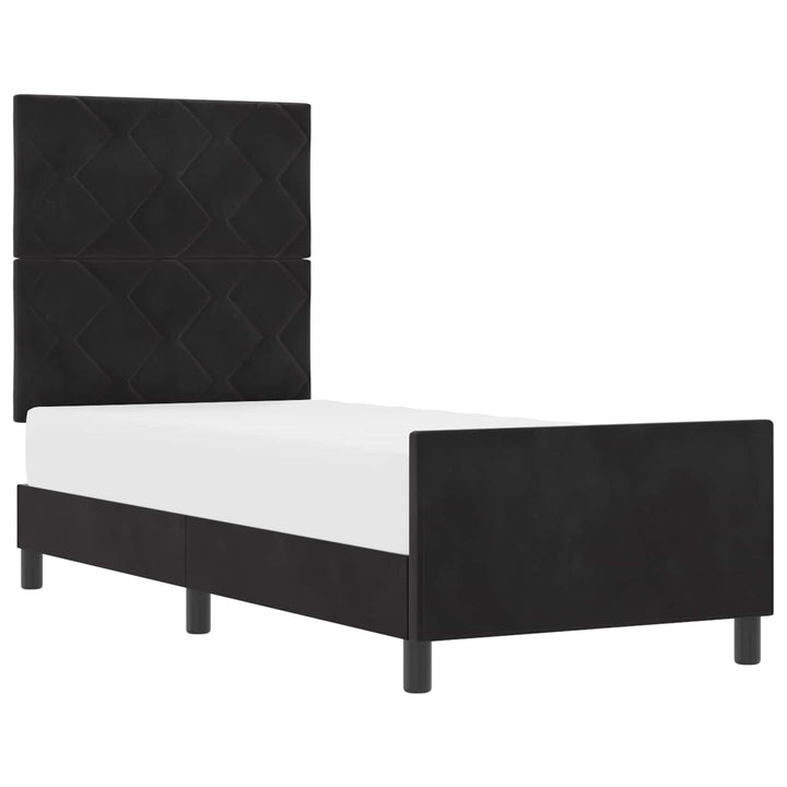 Box spring seng med hovedgærde Sort 80 x 200 cm Fløjl
