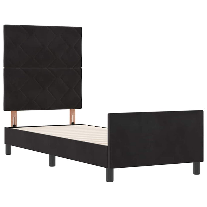 Box spring seng med hovedgærde Sort 80 x 200 cm Fløjl