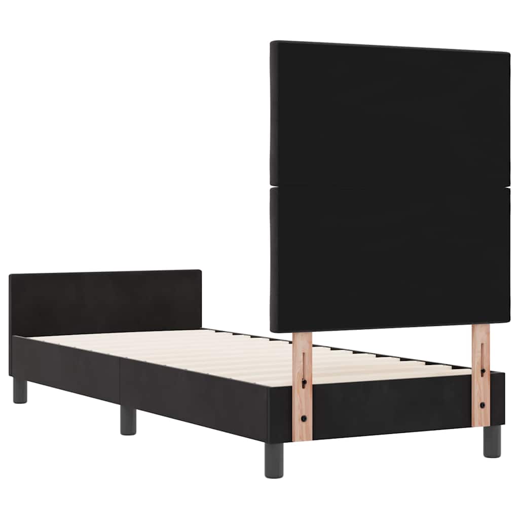 Box spring seng med hovedgærde Sort 80 x 200 cm Fløjl