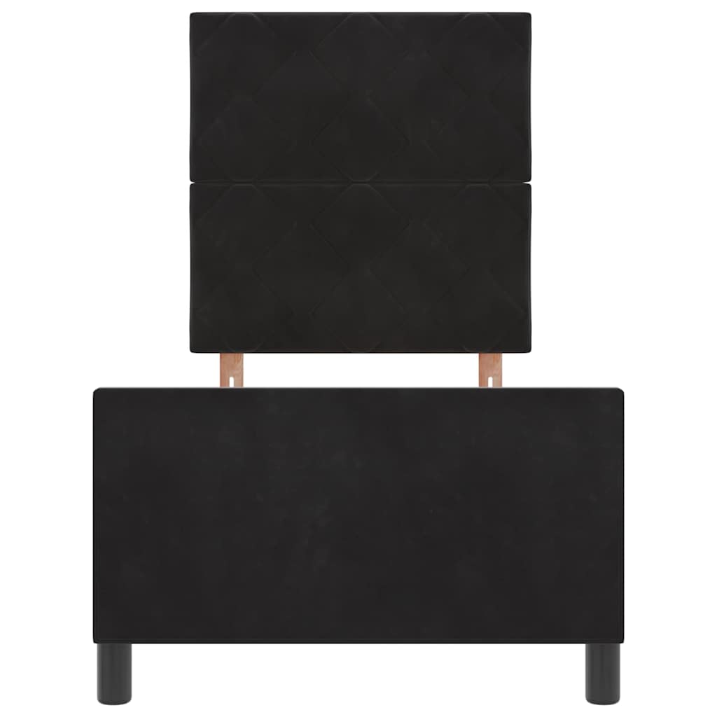 Box spring seng med hovedgærde Sort 80 x 200 cm Fløjl