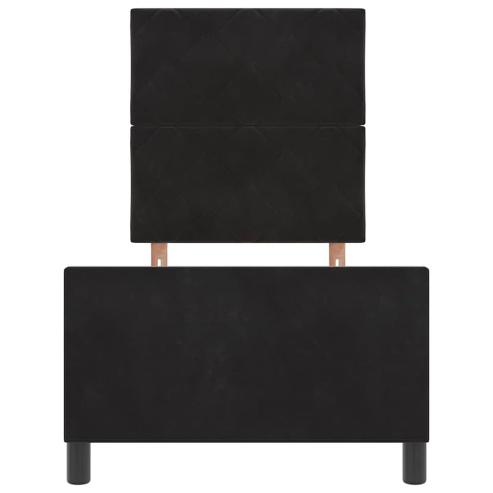 Box spring seng med hovedgærde Sort 80 x 200 cm Fløjl