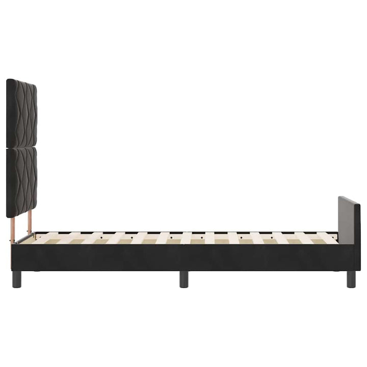 Box spring seng med hovedgærde Sort 80 x 200 cm Fløjl