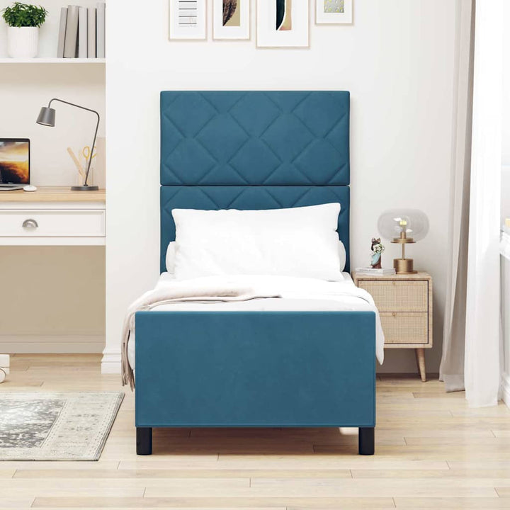 Box spring seng med hovedgærde Mørk blå 80 x 200 cm Fløjl