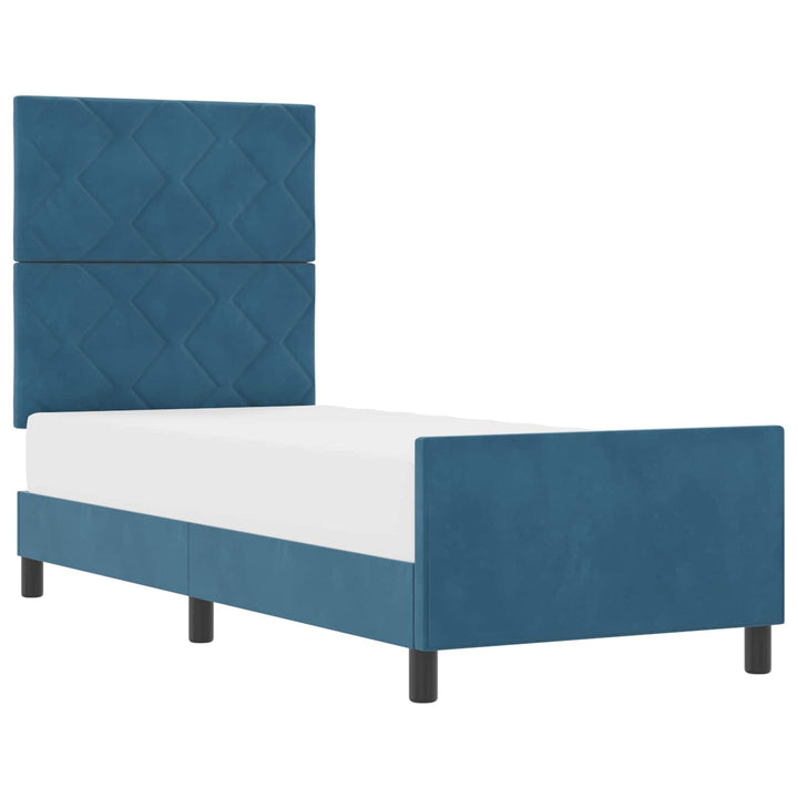 Box spring seng med hovedgærde Mørk blå 80 x 200 cm Fløjl