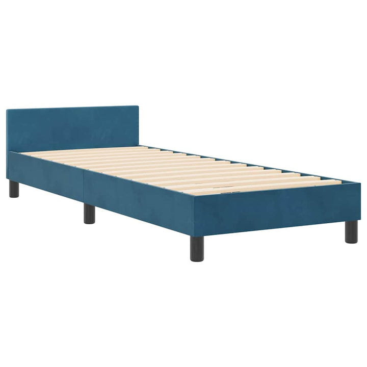 Box spring seng med hovedgærde Mørk blå 80 x 200 cm Fløjl
