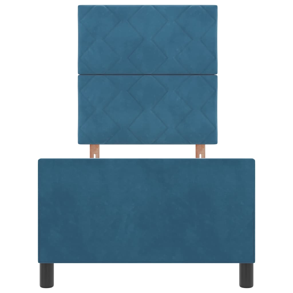 Box spring seng med hovedgærde Mørk blå 80 x 200 cm Fløjl