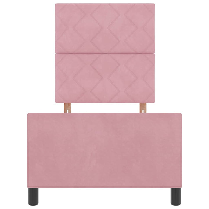 Box spring seng med hovedgærde Lyserød 80 x 200 cm Fløjl