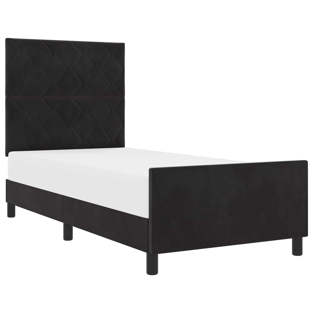 Box spring seng med hovedgærde Sort 90 x 190 cm Fløjl
