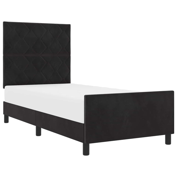 Box spring seng med hovedgærde Sort 90 x 190 cm Fløjl
