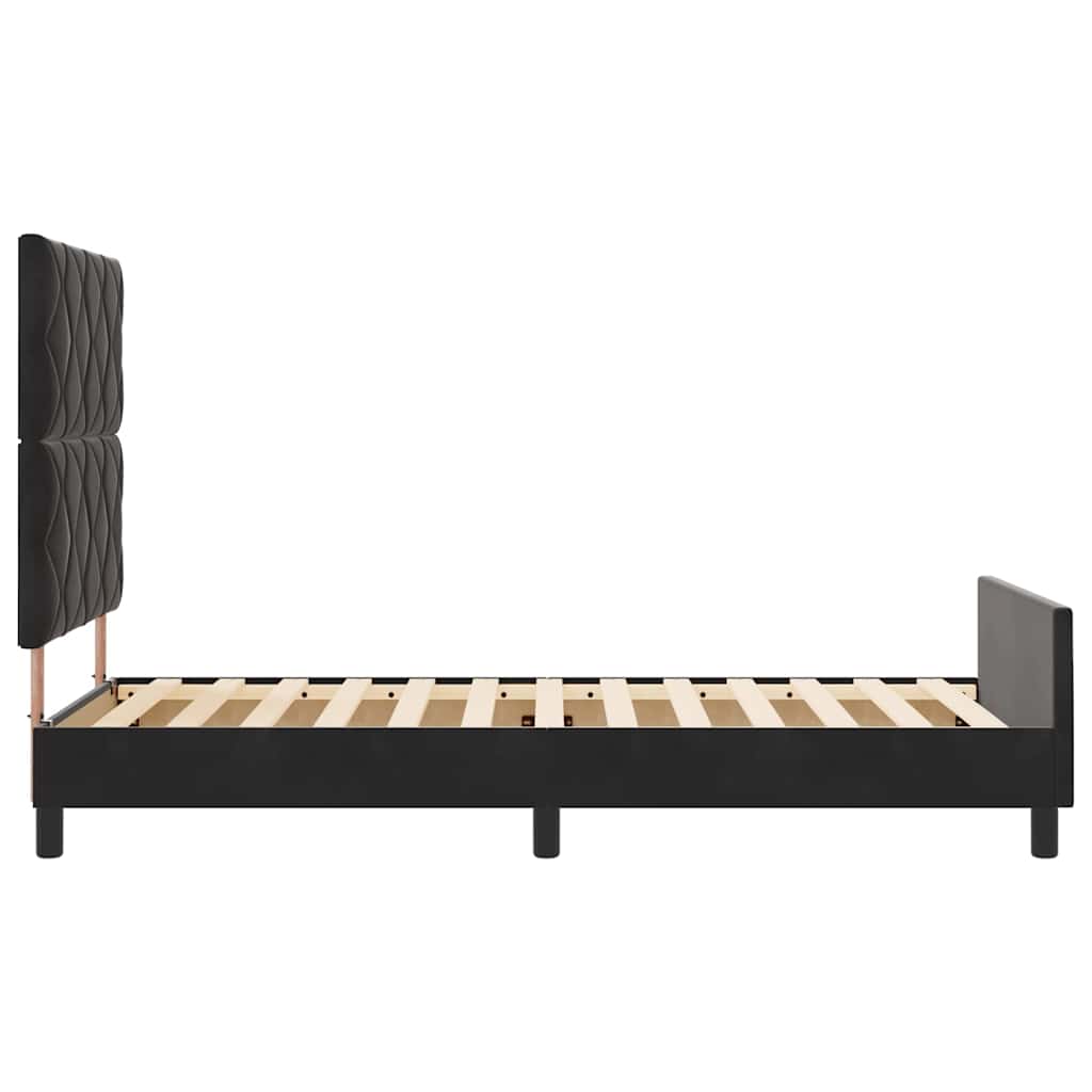 Box spring seng med hovedgærde Sort 90 x 190 cm Fløjl