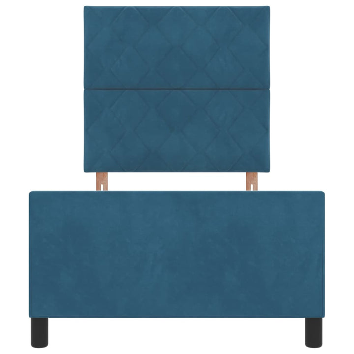 Box spring seng med hovedgærde Mørk blå 90 x 190 cm Fløjl