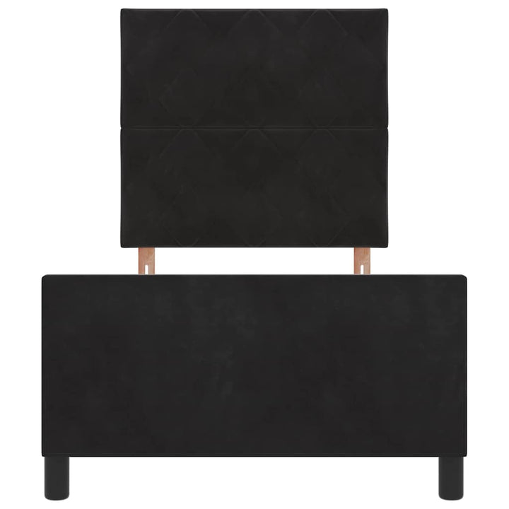 Box spring seng med hovedgærde Sort 90 x 200 cm Fløjl