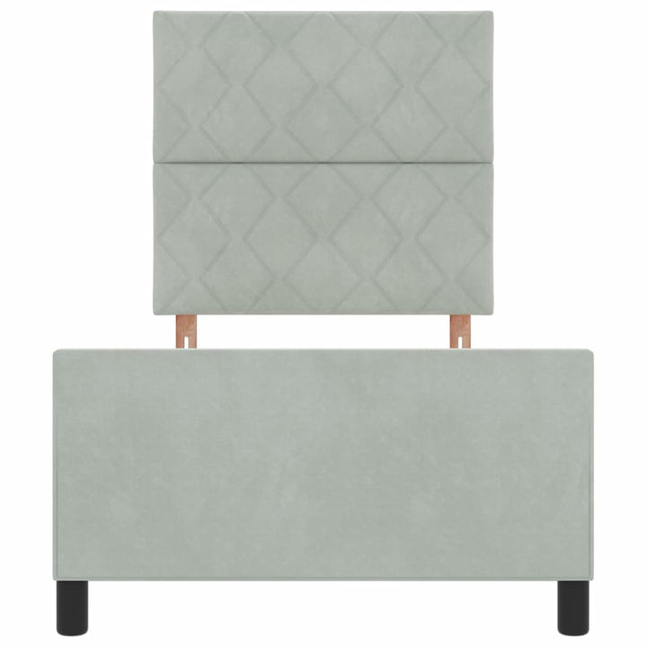 Box spring seng med hovedgærde Lysegrå 100 x 200 cm Fløjl