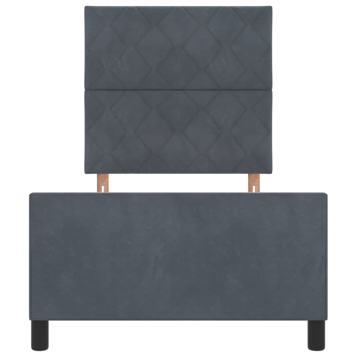 Box spring seng med hovedgærde Mørkegrå 100 x 200 cm Fløjl