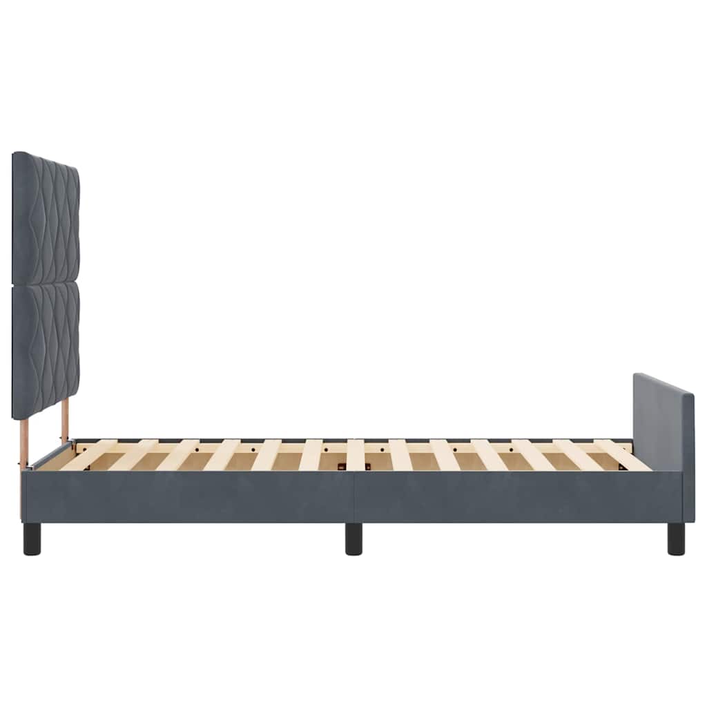 Box spring seng med hovedgærde Mørkegrå 100 x 200 cm Fløjl