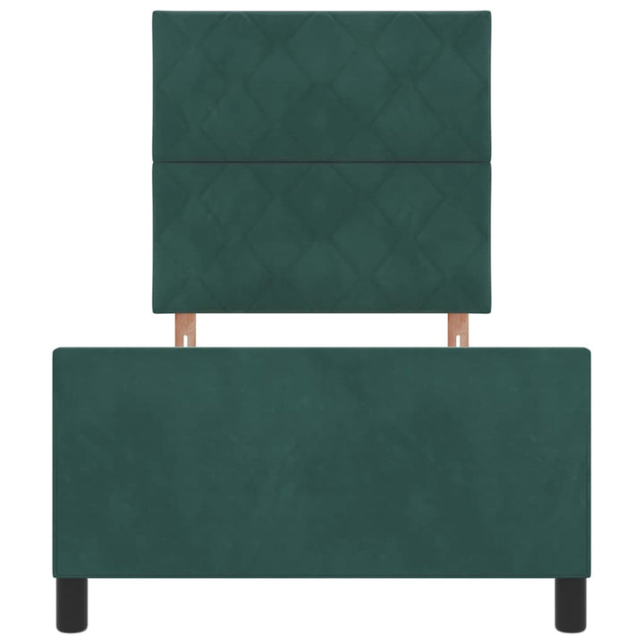 Box spring seng med hovedgærde Mørkegrøn 100 x 200 cm Fløjl