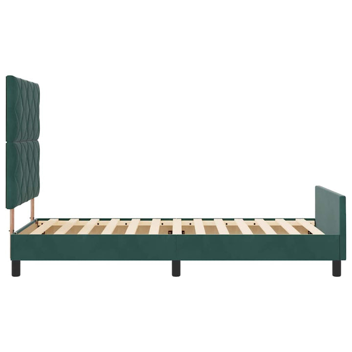 Box spring seng med hovedgærde Mørkegrøn 100 x 200 cm Fløjl