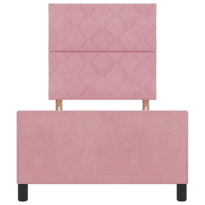 Box spring seng med hovedgærde Lyserød 100 x 200 cm Fløjl