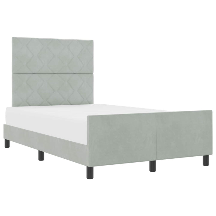 Box spring seng med hovedgærde Lysegrå 120 x 190 cm Fløjl