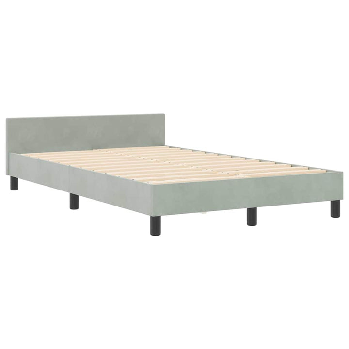 Box spring seng med hovedgærde Lysegrå 120 x 190 cm Fløjl