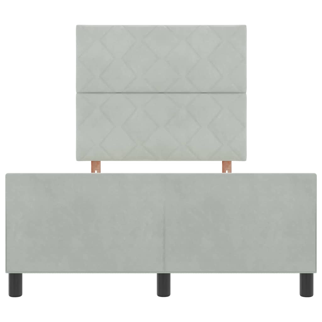 Box spring seng med hovedgærde Lysegrå 120 x 190 cm Fløjl