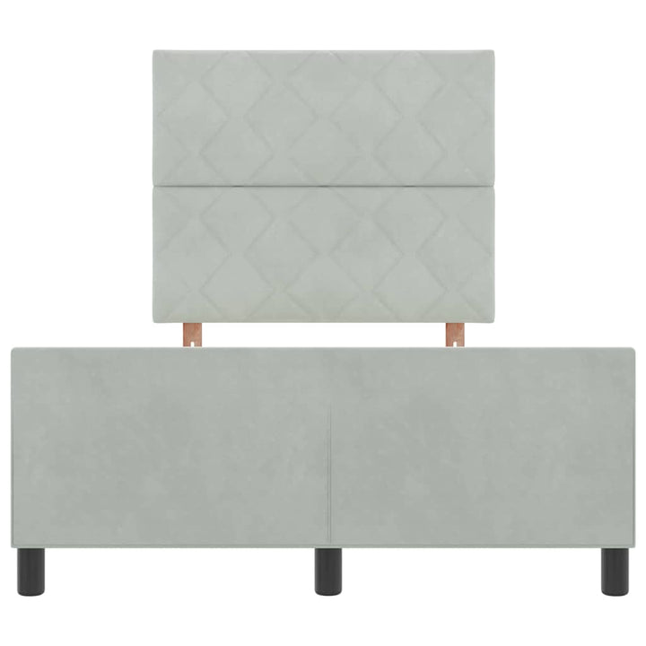 Box spring seng med hovedgærde Lysegrå 120 x 190 cm Fløjl