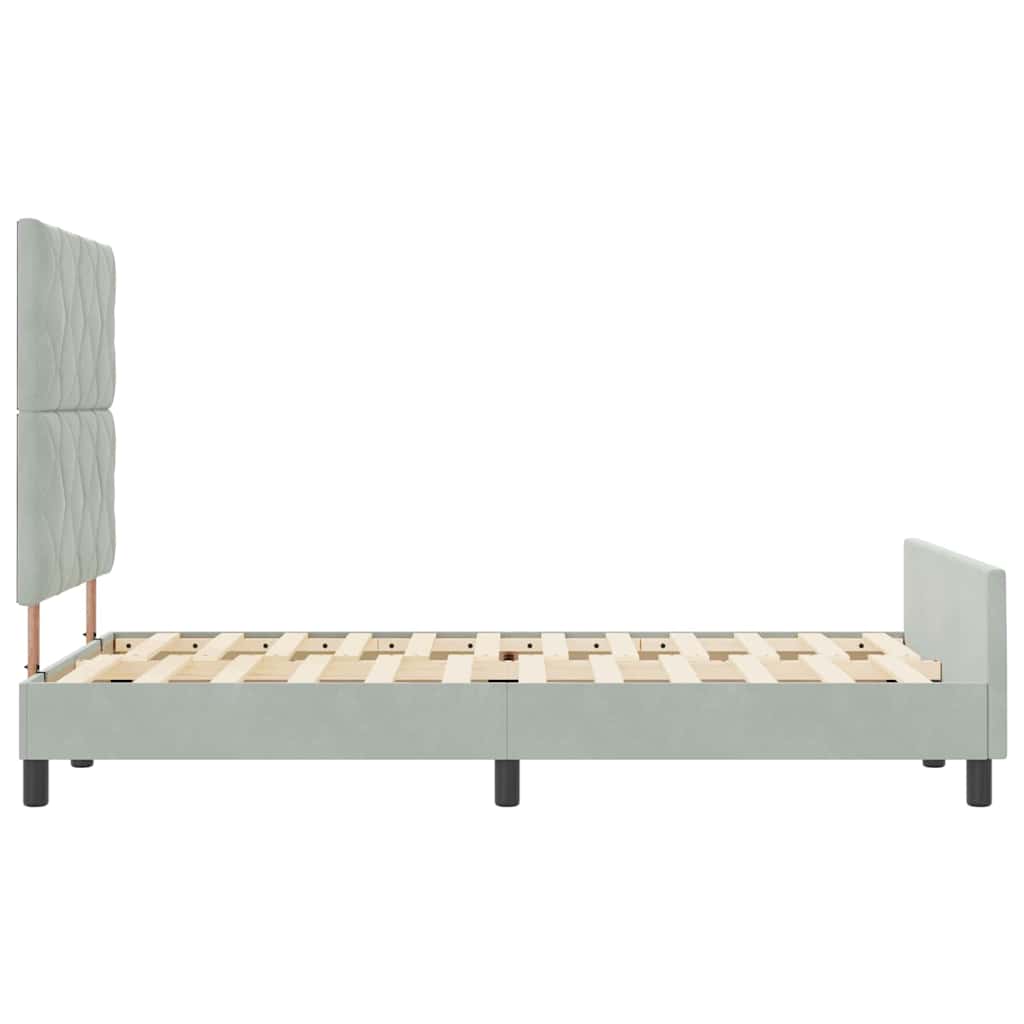 Box spring seng med hovedgærde Lysegrå 120 x 190 cm Fløjl