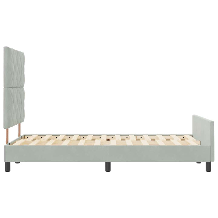Box spring seng med hovedgærde Lysegrå 120 x 190 cm Fløjl
