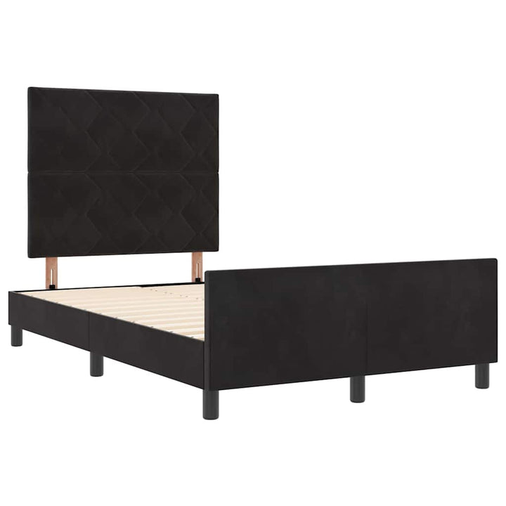 Box spring seng med hovedgærde Sort 120 x 190 cm Fløjl