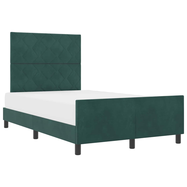 Box spring seng med hovedgærde Mørkegrøn 120 x 190 cm Fløjl