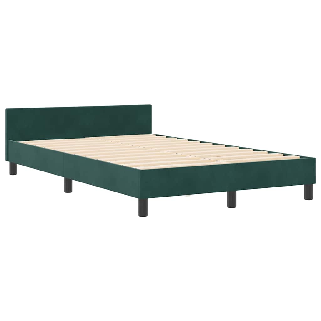 Box spring seng med hovedgærde Mørkegrøn 120 x 190 cm Fløjl