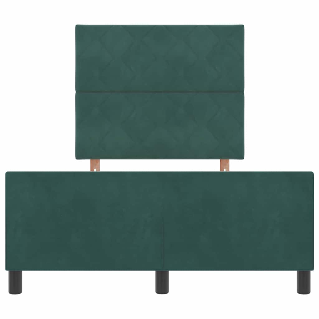 Box spring seng med hovedgærde Mørkegrøn 120 x 190 cm Fløjl