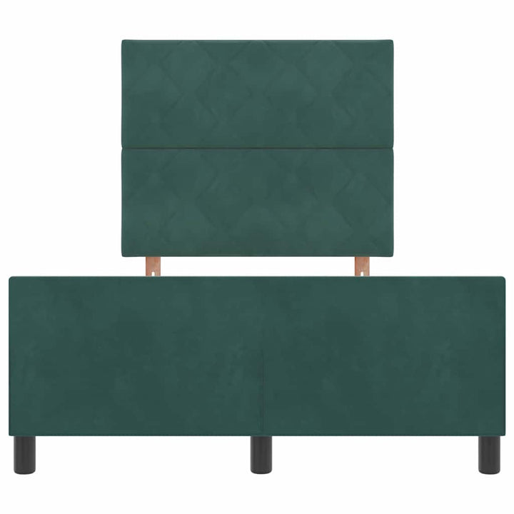 Box spring seng med hovedgærde Mørkegrøn 120 x 190 cm Fløjl