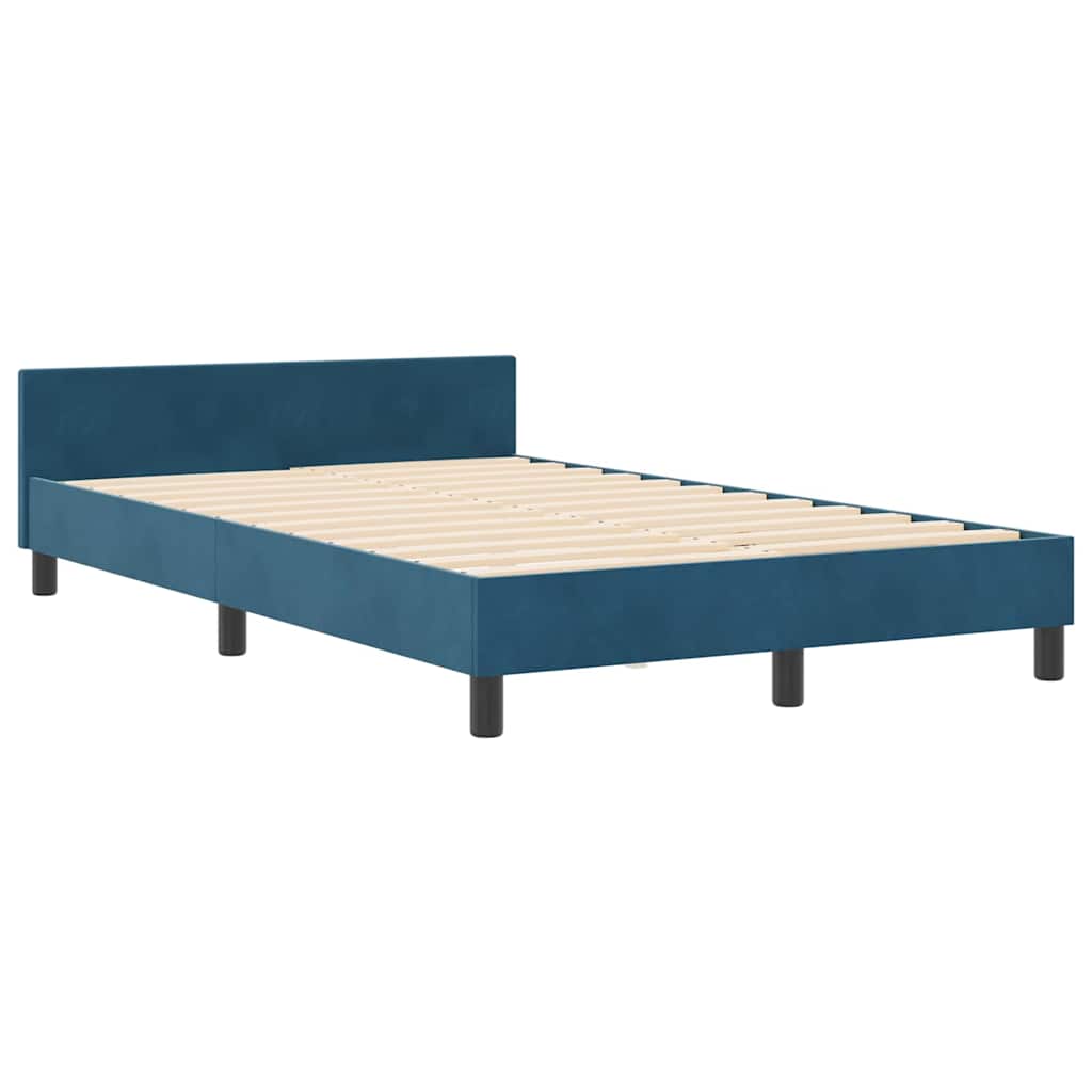 Box spring seng med hovedgærde Mørk blå 120 x 190 cm Fløjl