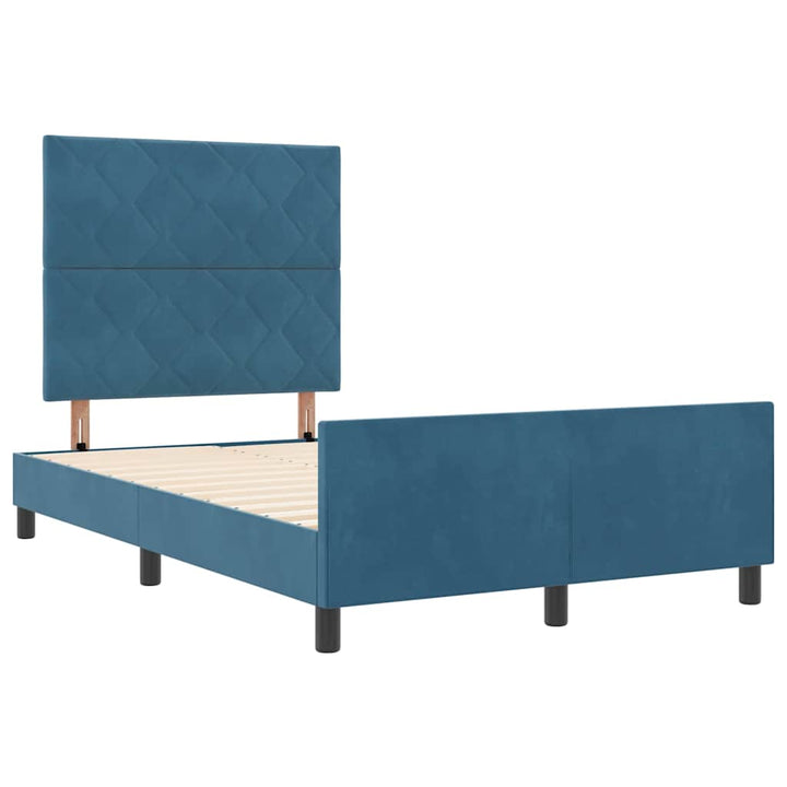 Box spring seng med hovedgærde Mørk blå 120 x 190 cm Fløjl