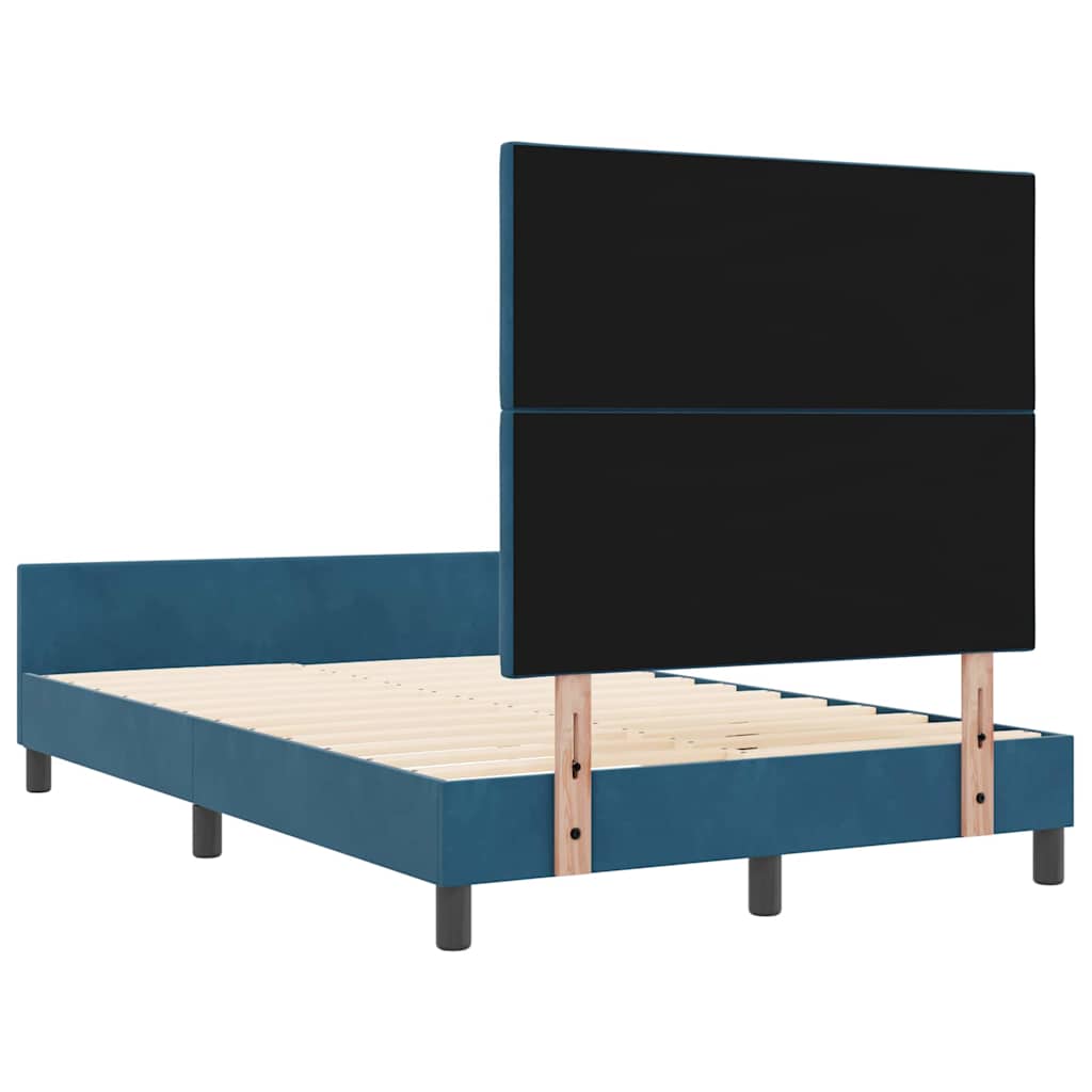 Box spring seng med hovedgærde Mørk blå 120 x 190 cm Fløjl