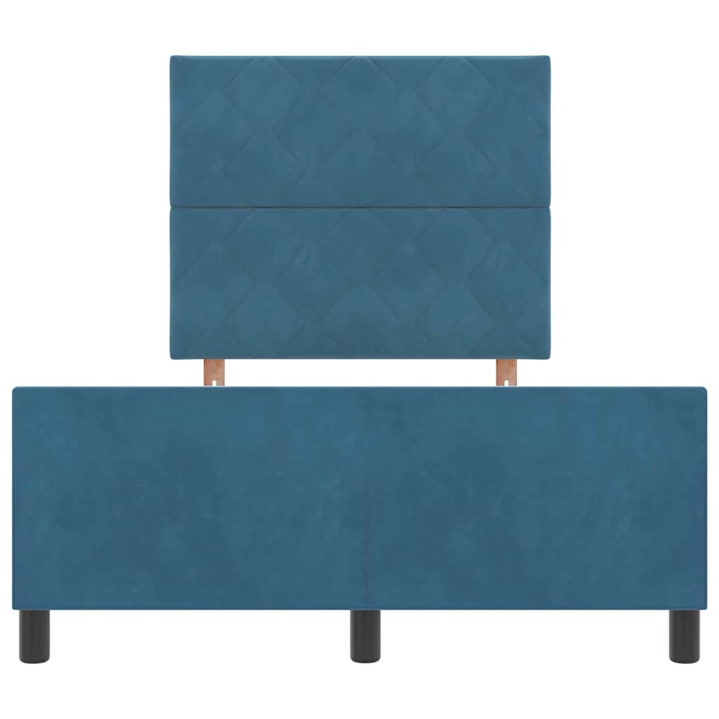 Box spring seng med hovedgærde Mørk blå 120 x 190 cm Fløjl