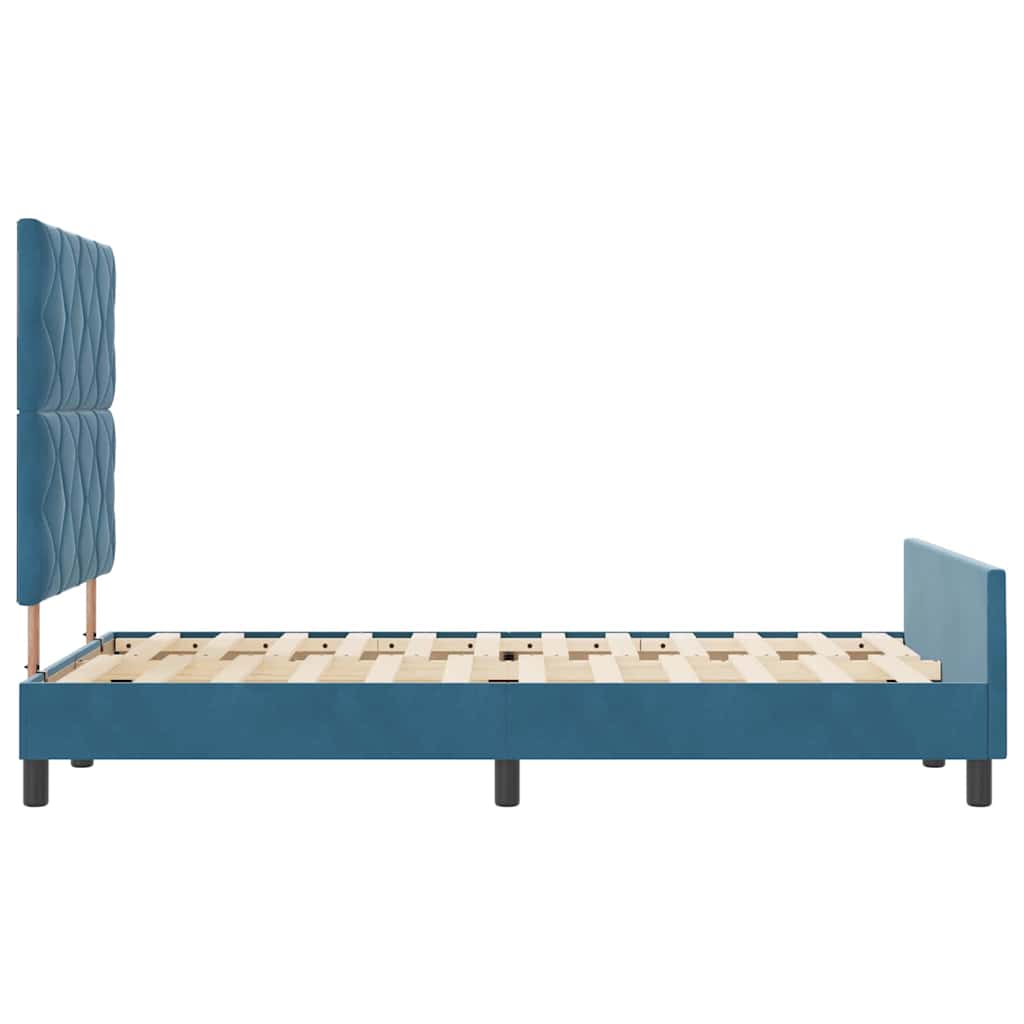 Box spring seng med hovedgærde Mørk blå 120 x 190 cm Fløjl