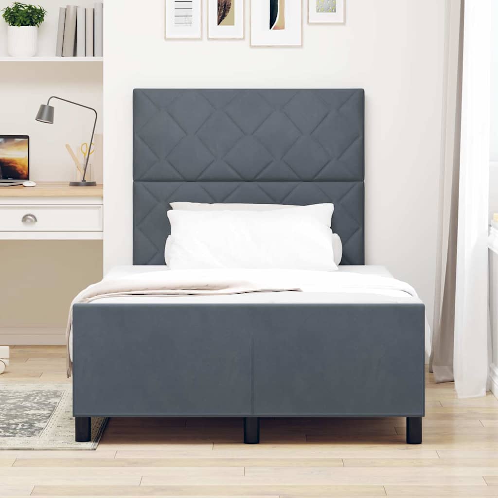 Box spring seng med hovedgærde Mørkegrå 120 x 200 cm Fløjl