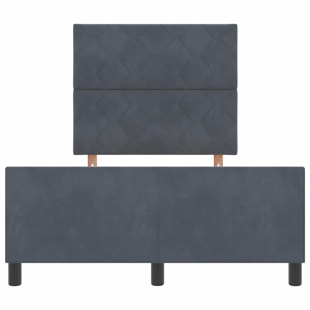 Box spring seng med hovedgærde Mørkegrå 120 x 200 cm Fløjl