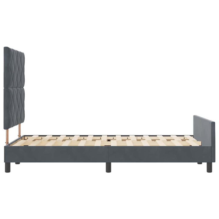 Box spring seng med hovedgærde Mørkegrå 120 x 200 cm Fløjl