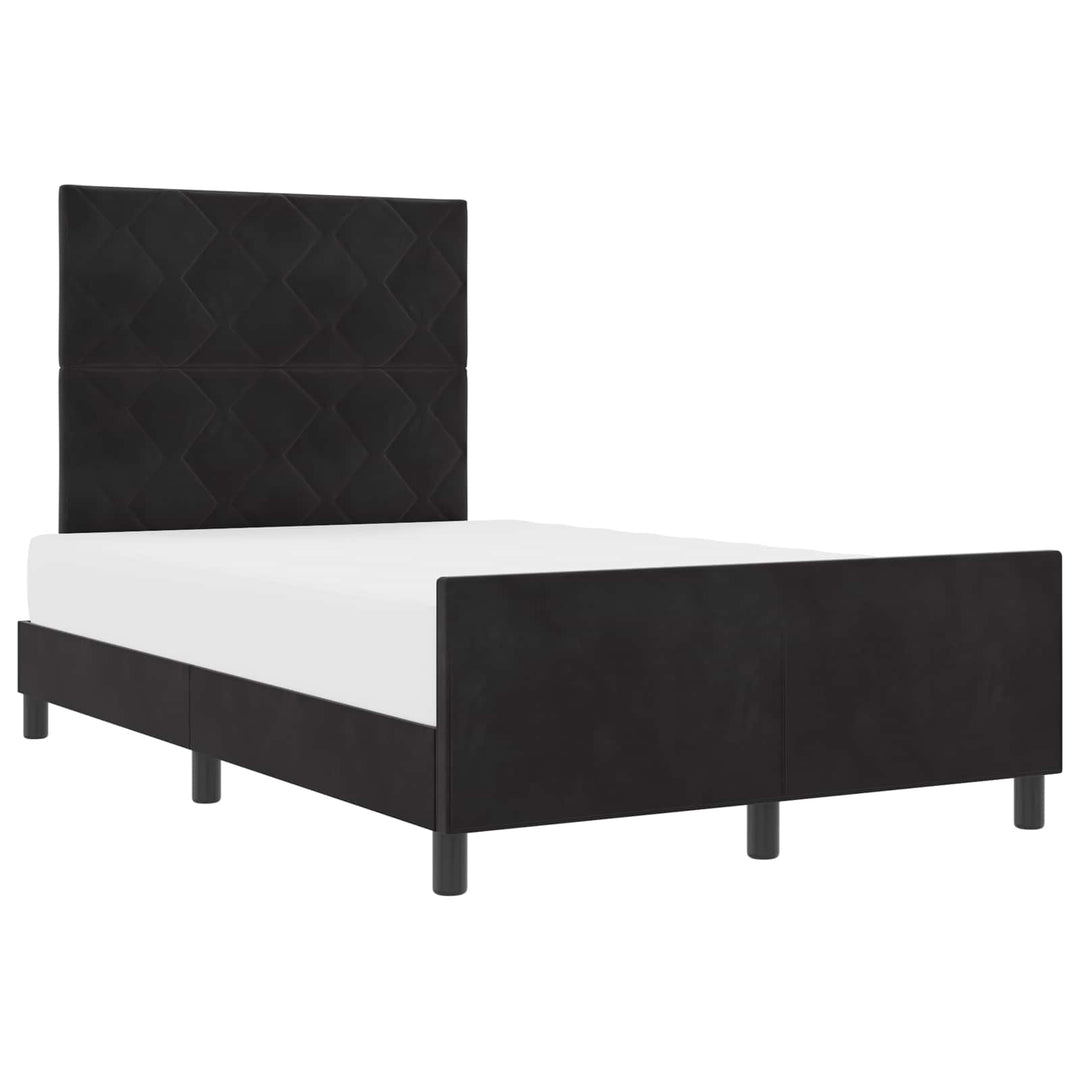 Box spring seng med hovedgærde Sort 120 x 200 cm Fløjl