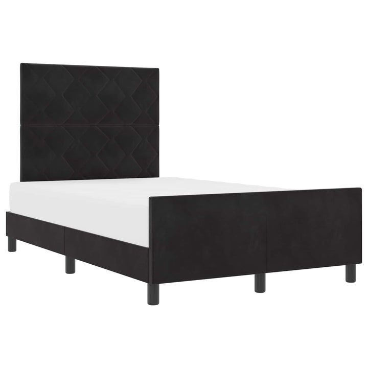 Box spring seng med hovedgærde Sort 120 x 200 cm Fløjl